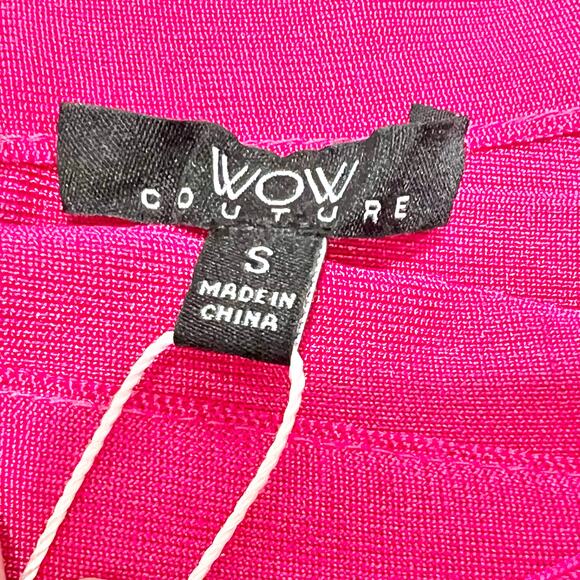 WOW Couture Bandage Bodycon Dress Women Small Pink Zipper Formal Night New - Picture 7 of 10